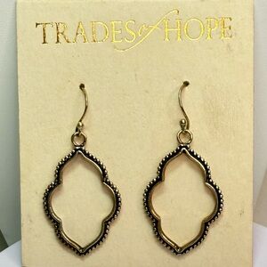 Trades of Hope Silver Tone Open Filigree Drop Earrings